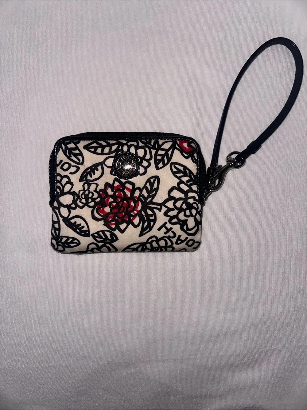 Coach Poppy Floral Graffiti Wristlet